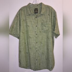 Prana Men's Olive Button Down Shirt
